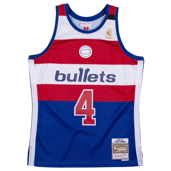 M&N Washington Bullets Chris Webber Swingman Jersey (1996-97/Home)